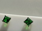 Square Cut Peridot Earrings 925 Sterling Silver Charming