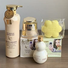 4pc. Lait Selfie 24h Booster Set:  Lotion, Serum, Face Cream & Soap. Authentic 