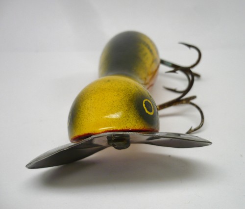 Unknown Crankbait Fishing Lure Big Wooden Muskie or Pike w/Jitterbug Lip - Picture 2 of 7