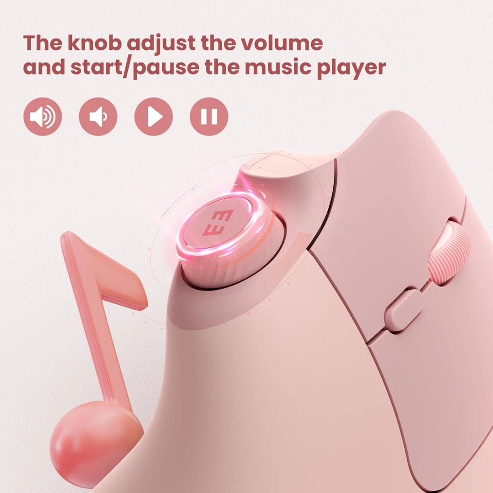 Ergonomic Vertical Wireless Mouse, Rechargeable, USB + Dual Bluetooth, MOU- - Image 4 of 4