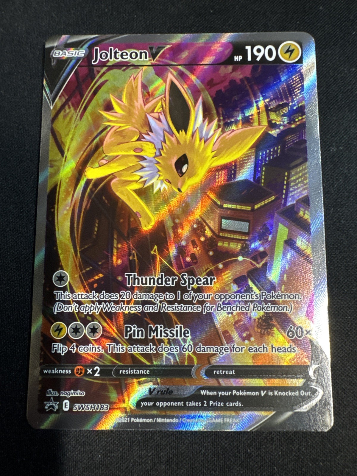 Jolteon V SWSH183 SWSH: Sword & Shield Black Star Promo Pokemon TCG Card NM