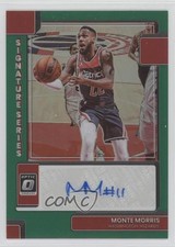 2022-23 Panini Donruss Optic Signature Series Green Prizm Monte Morris Auto 01su