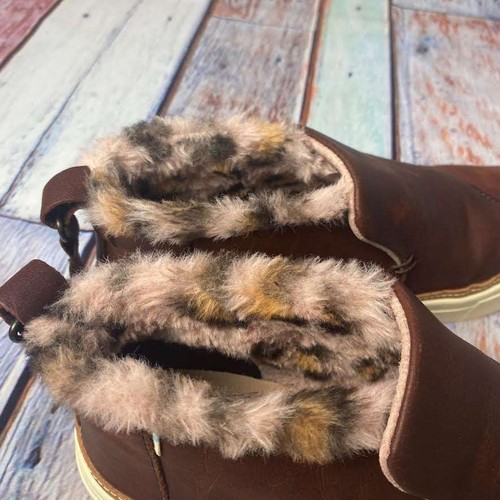 Toms Damen-Slipper braun Leder Kunstfell gefüttert Größe 7 - Bild 6 von 8