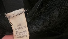 Vintage Lingerie Black Sm/Med Nylon Lace Satin Slip Boudoir 32 Adjustable Straps