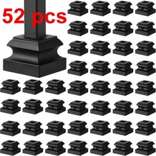52 PCS Iron Baluster Shoes Stair Flat Shoe with Screw for 1/2 Inch Square