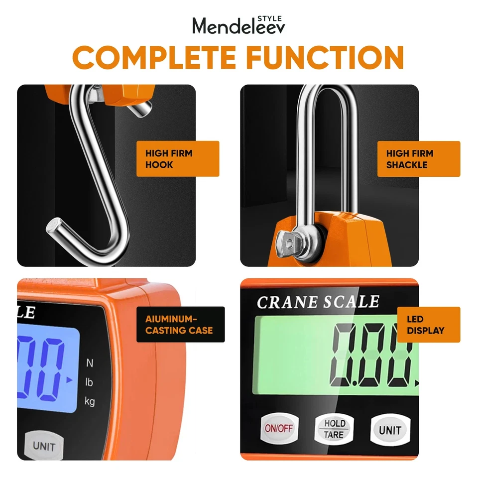 Báscula colgante digital 300 KG / 660 LBS escala grúa industrial SF-912 roja Foto 4 de 4