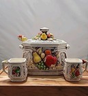Vintage New Trends Japan Dinnerwar Serving Bowl Soup Tureen Ladel Old
