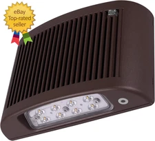 EOF Series Bronze Outdoor LED Full Cutoff Emergency Wall Pack with Photocell