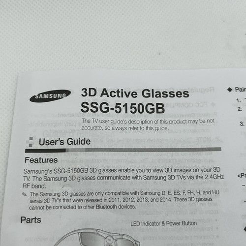 Samsung 3D Active Glasses Model SSG-4100GB Smart TV Home - Picture 6 of 7