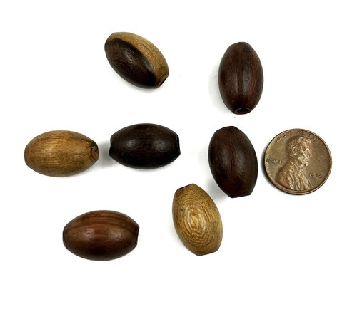18 CUENTAS DE MADERA DE HIERRO ORIGINAL BRASILEÑO OVALADAS 20x14mm LISAS AGUJEROS GRANDES 2991 - Imagen 6 de 7