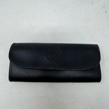 Versace Black Leather Medusa Head Sunglasses Case Made in Italy Eyewear Pouch