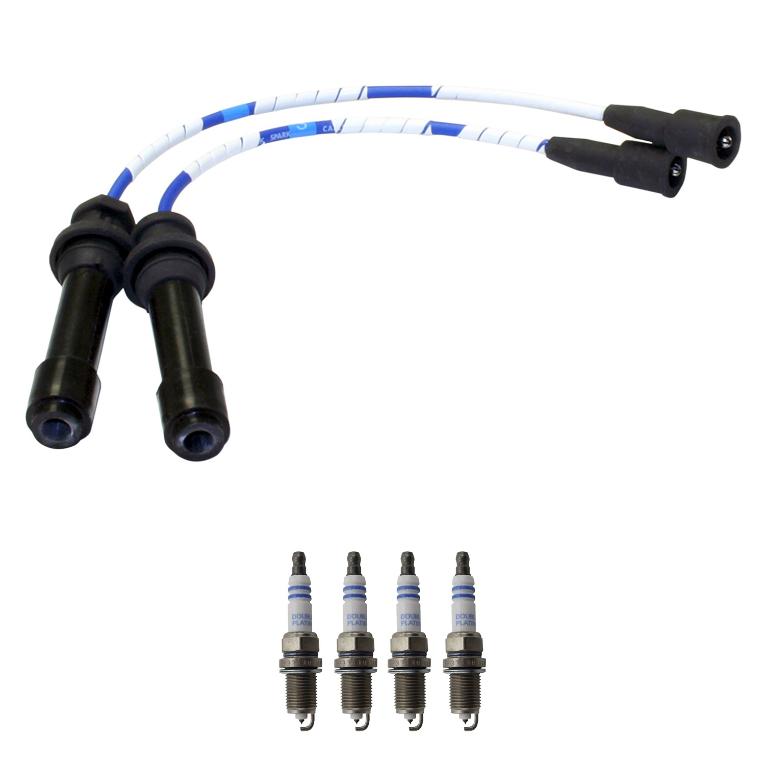 NGK Wire Set  Bosch 4 Double Platinum Spark Plugs Kit for Mazda Protege 1.6 L4