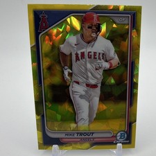 Topps 2024 Bowman Chrome Sapphire Mike Trout #82 Yellow /75 Angels Baseball
