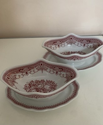 Original Hutschenreuther Maria Theresia Windsor Rot, Sauciere Konvolut Gebraucht
