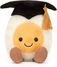 Jellycat Amuseables Boiled Egg Graduation Plush BRAND NEW WITH TAGS 6"