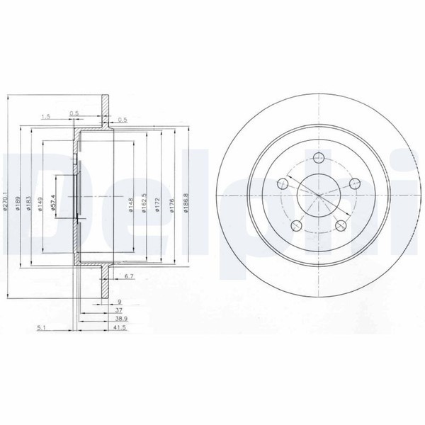 2X Bremsscheibe Delphi BG3593 FüR Neon Dodge PL Sebring Cirrus PT Chrysler JR 2-image
