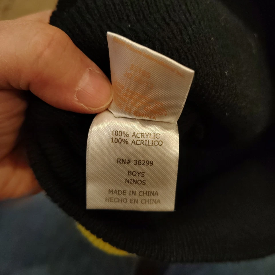 Gorro tejido Nickelodeon Bob Esponja para niños negro amarillo ojos anchos B69 Foto 4 de 4