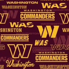 NFL - Washington Commanders Cotton Fabric - 18" x 58" -