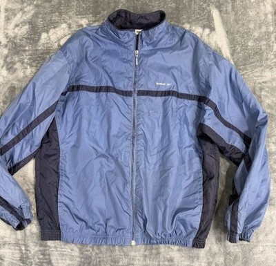 Reebok Mens Blue & Navy Full-Zip Lightweight Track Jacket Size S