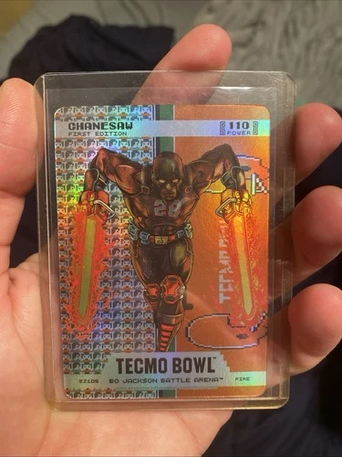 Bo Jackson Battle Arena Tecmo Bowl - Chainsaw Endzone Fire Foil Devon Achane