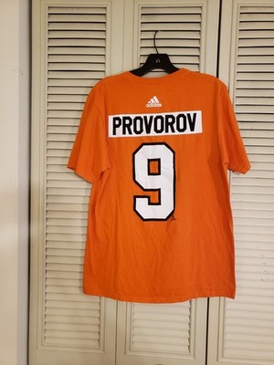 Ivan Provorov Orange Adidas Flyers #9 T-Shirt Size Large