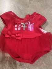 American Girl Bitty Baby Christmas Holiday Presents Romper Onsie