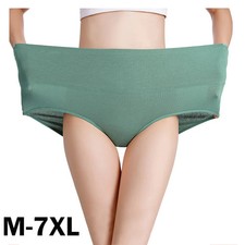 High Waist Cotton Panties Plus Size Seamless Women Full Coverage 3 Pcs