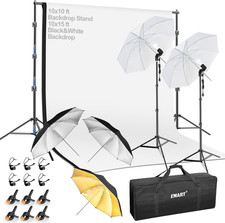 10X10Ft Photo Backdrop Stand Kit with Photography Umbrella Lights