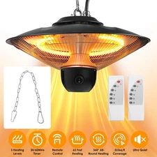 1500W Electric Hanging Patio Heater Ceiling Mounted Fast Heating with Remote