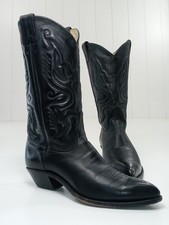 Abilene 9151 Cowboy Vintage Western Women Boots Black Leather USA Made Size 7.5M