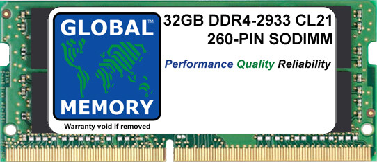 32GB (1x32GB) DDR4 2933MHz PC4-23400 260-PIN SODIMM MEMORY FOR