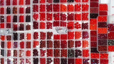 RED CZECH BEADS LOT BIGGEST Assortment Czech Glass Beads SALE Czech Republic
