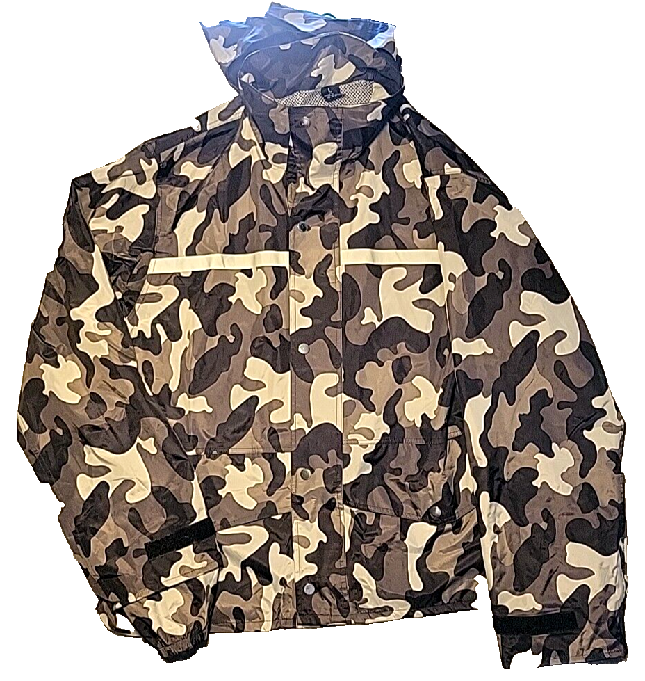 Camouflage Raincoat Large with Hood Waterproof-image