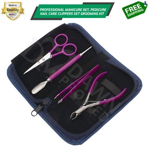 Ensemble de manucure Pédicure soin des ongles Clippers Set Grooming Kit Neon Rose Allemande