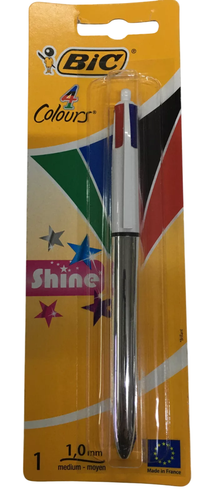 Bic 4 Colours Shine Pen In silver X 1 NEW - Picture 3 of 4