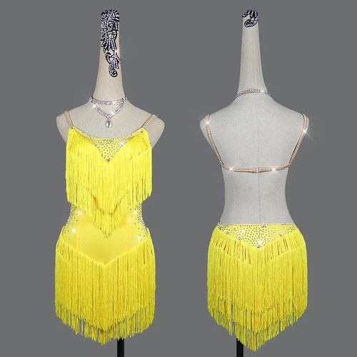 Vestido de baile latino honda flecos falda ropa adulto niño ropa de rendimiento - Imagen 29 de 35