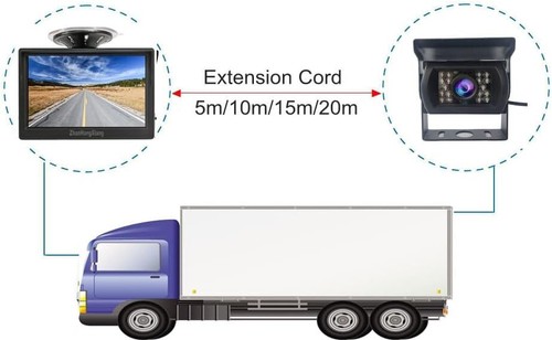 4Pin 5" HD Car Rear View Monitor Reversing Camera Kit for 12-24V RVs Truck Van - Picture 5 of 24