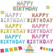 16' Happy Birthday Balloons Banner Balloon Bunting Party Decoration 13 pieces 