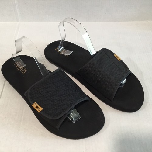 Flojos DUKE Mens Open Toe Slide Sandals Shoe Flip Flop Synthetic Black Sz 12 - Picture 3 of 8
