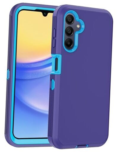 for Samsung Galaxy A15 5G Case,with Built in Screen Protector Heavy Duty Blue