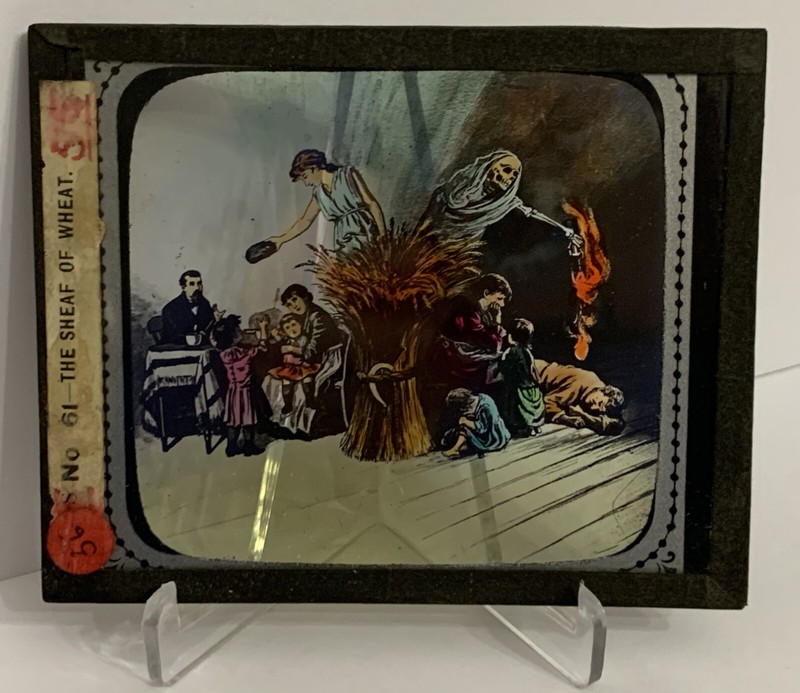Antique Colored Glass Magic Lantern Slide - The Sheaf of Wheat