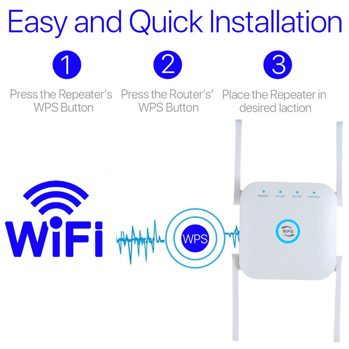 1200Mbps Dual Band Wireless WiFi Extender Repeater Router Range Signal