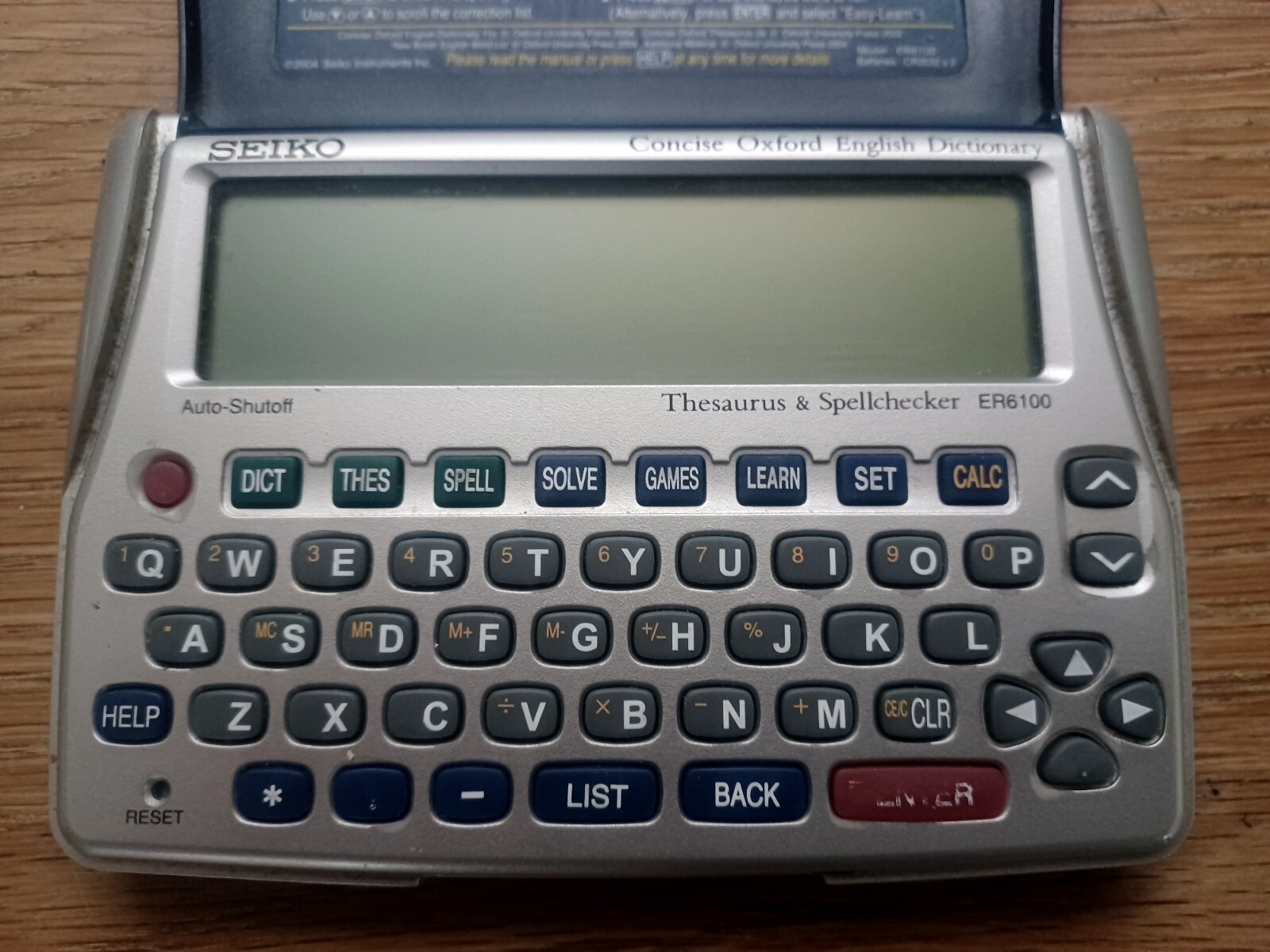 Seiko Concise Oxford English Dictionary Thesaurus Spellchecker ER6100