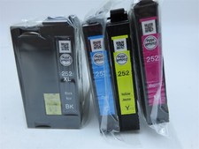 4 Pack Genuine Epson 252XL Blk  Clr Ink WF-3620 WF-3640 WF-7610 WP-7110 WF-7720