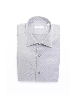 Robert Friedman  Mens White Cotton Dress Shirt  -  Shirts  - Beige -Size M