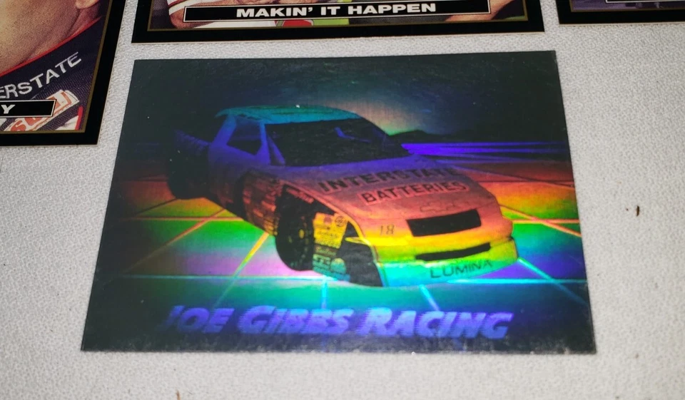 1992 Joe Gibbs Enterprises COMPLETE Insert Set & Hologram NASCAR Racing 11 Cards - Image 2 of 3