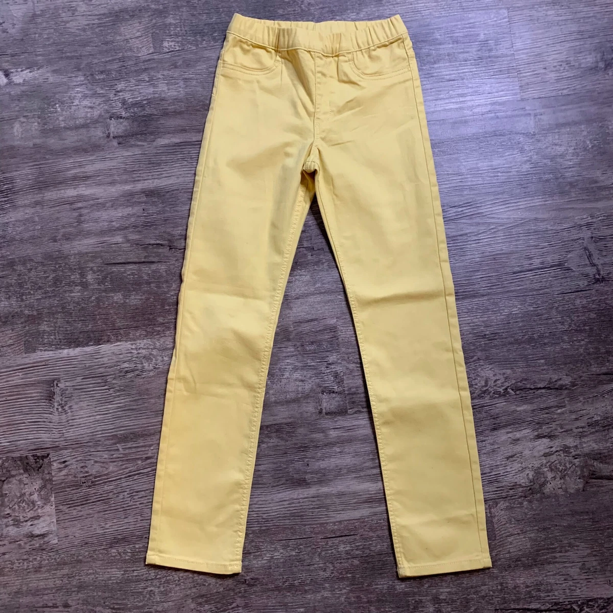 H&M Jeggings Girls Size M 9-10 Elastic Waist Pull On Pants Yellow