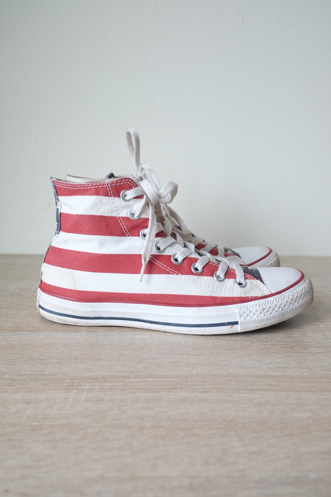Converse All Star Chuck Taylor American Flag High Top Shoes Red White