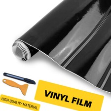 Forged Gloss Carbon Fiber Black Car Vinyl Wrap Air Release Sticker Sheet Film Us