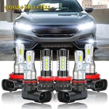 For Honda Civic 2016-2019 2020 Combo 6x LED Front Headlight + Fog Light Bulb KIt